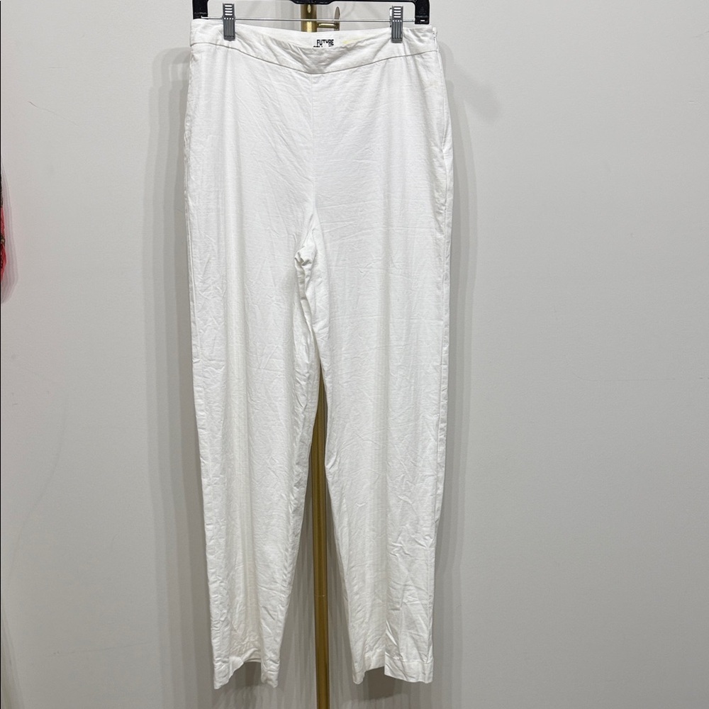 FUTURE COLLECTIVE Women’s Elegant White Trousers Beached Size 8